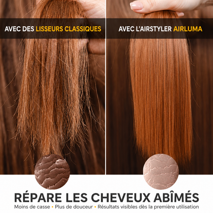 Répare les cheveux abîmés : lisseur classique contre Airstyler Airluma (Blanc)