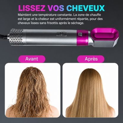 Lissez vos cheveux : avant et après sur cheveux ondulés (Rose)