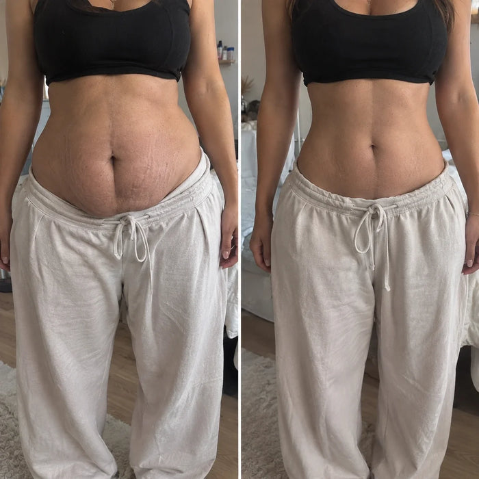 Même tenue sans, puis avec la culotte à bandes croisées