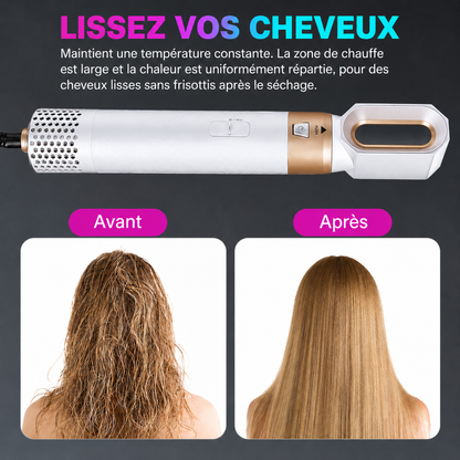 Lissez vos cheveux : avant et après sur cheveux ondulés (Blanc)