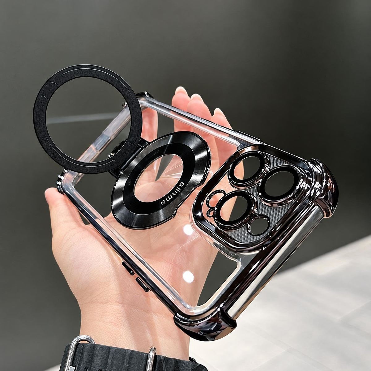 Coque iPhone Airluma, style Métallisé, coloris Noir
