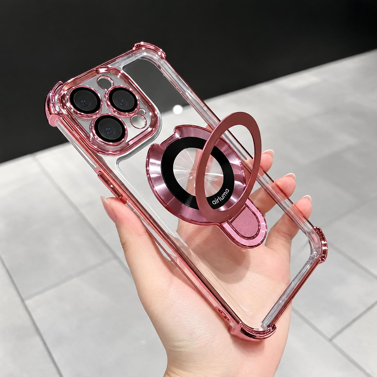 Coque iPhone Airluma, style Métallisé, coloris Rose