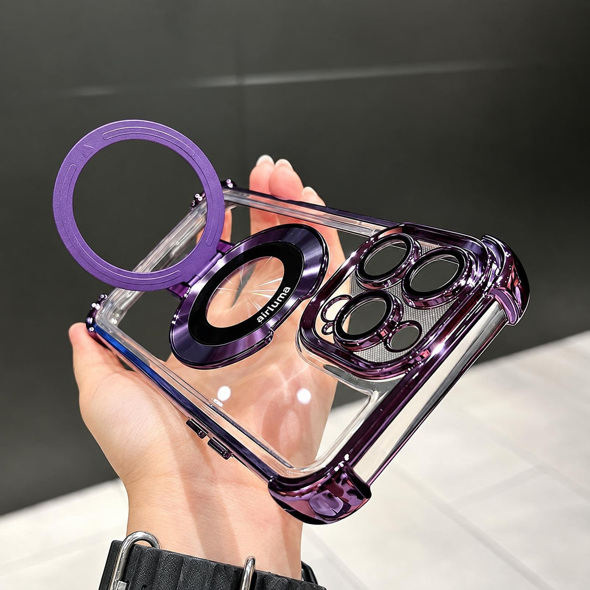Coque iPhone Airluma, style Métallisé, coloris Violet nuit