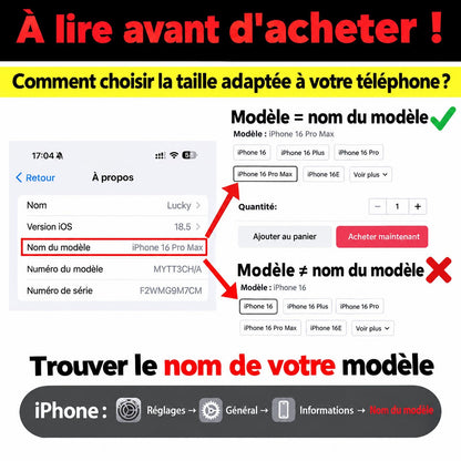 Guide pour trouver le nom du modèle de votre iPhone avant de commander
